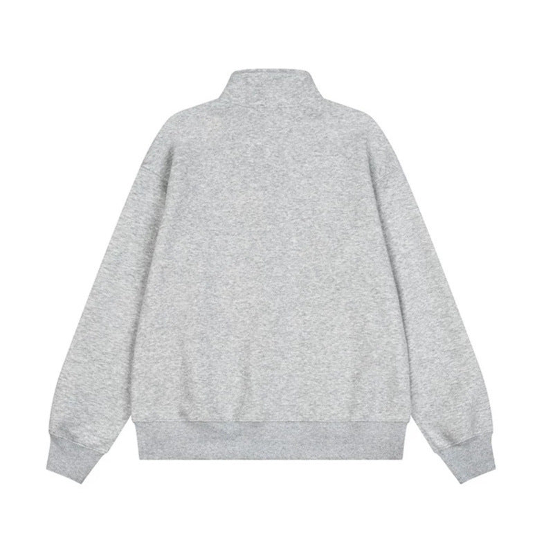Herren Militärisch inspirierte Sweatjacke mit Stehkragen und Zierknopfleisten Drune