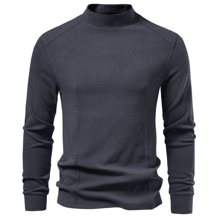 Herren Langarm Sweatshirt mit schmalem Stehkragen und Baumwollmix Drune