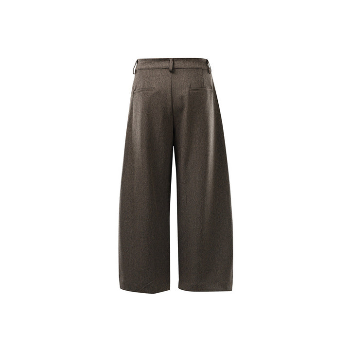 Damen Hochtaillierte Culotte-Hose mit Mittelnaht, Bügelfalte und Doppelknopfbund Drune