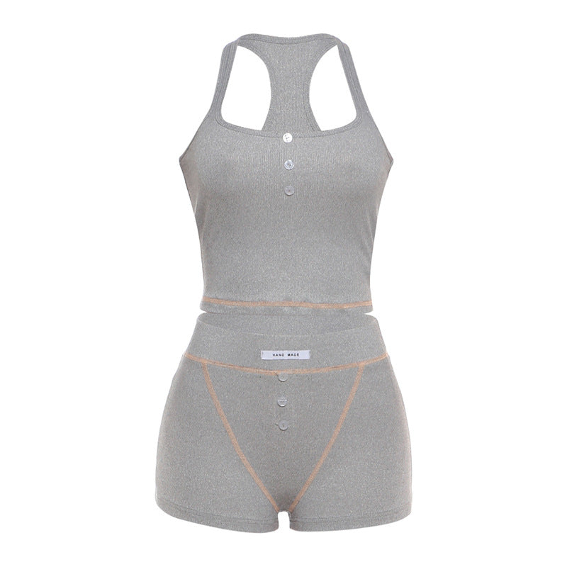 Damen Sportliches Set mit Racerback-Top und Shorts Drune