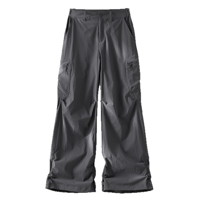 Damen Technische Weite Cargo-Hose mit verstellbarem Saum und Mehrfachtaschen Drune