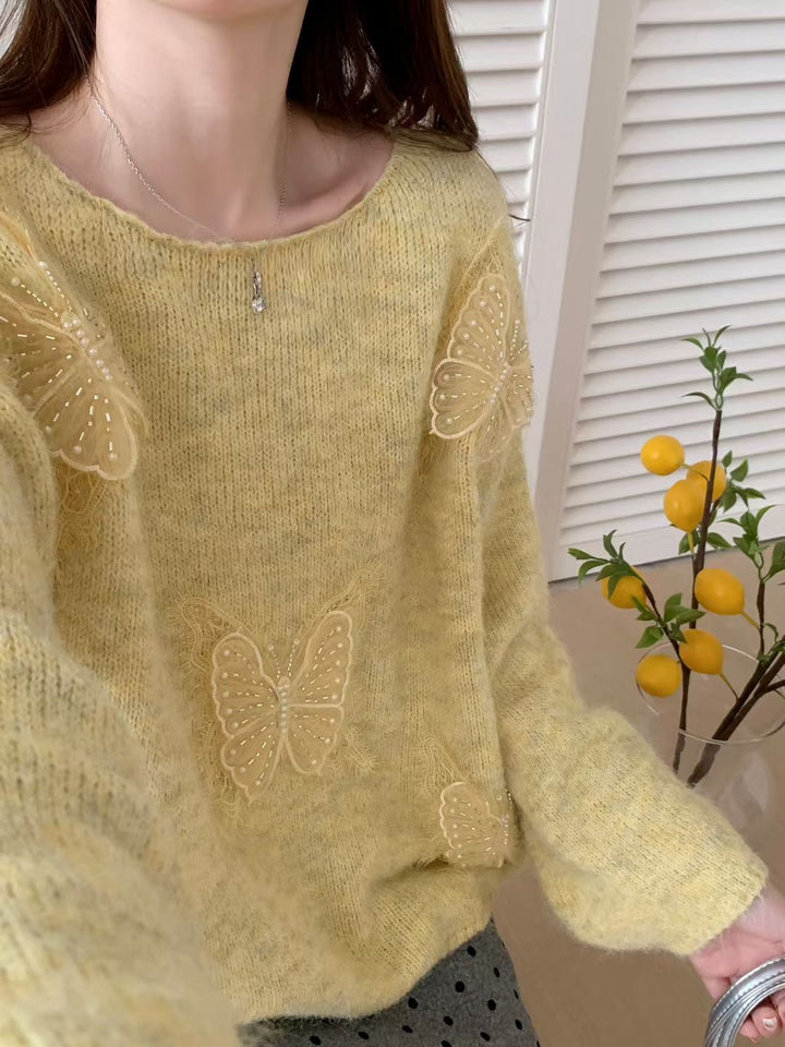 Drune | Eleganter Pullover Aus Besticktem Blumenstrick Für Frauen