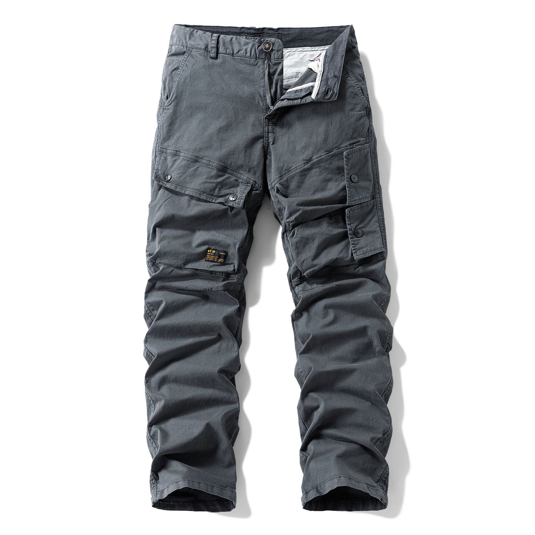 Herren Robuste Canvas-Cargo-Hose mit elastischem Bund, Kniepaneelen und Klappfächern Drune