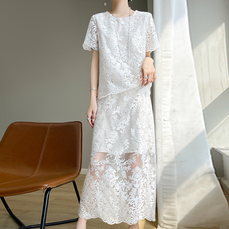 Damen Elegante und romantische Blumenspitzenröcke Drune