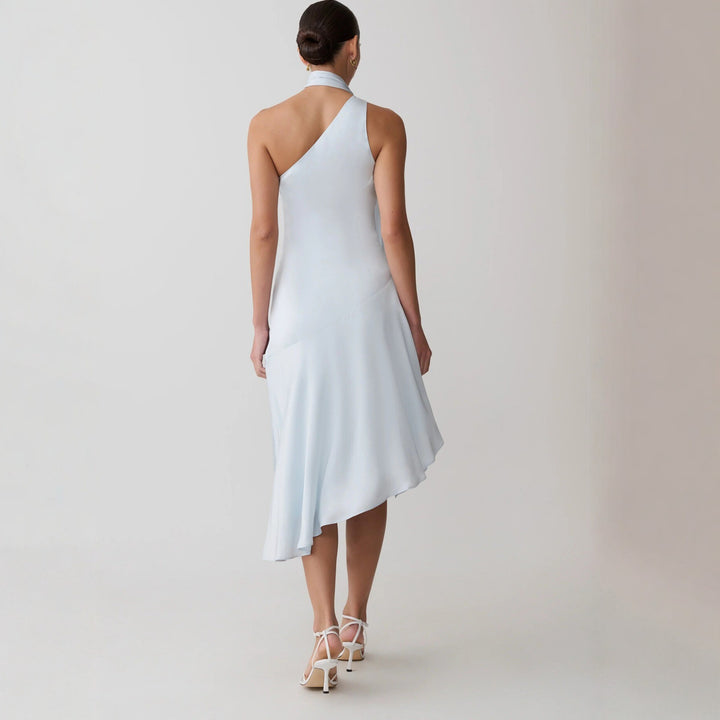 Damen asymmetrisches Schlussteil Kleid mit schmalem Träger Drune