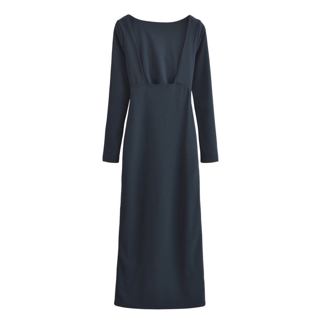 Damen Drapiertes Langarm-Maxikleid Drune