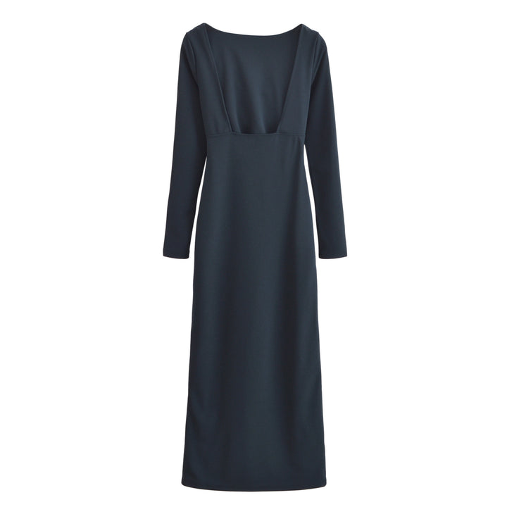 Damen Drapiertes Langarm-Maxikleid Drune