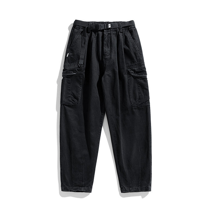 Herren Utility‑Cargo‑Hose im relaxed‑tapered Schnitt mit Elastikbund und großvolumigen Klappentaschen Drune
