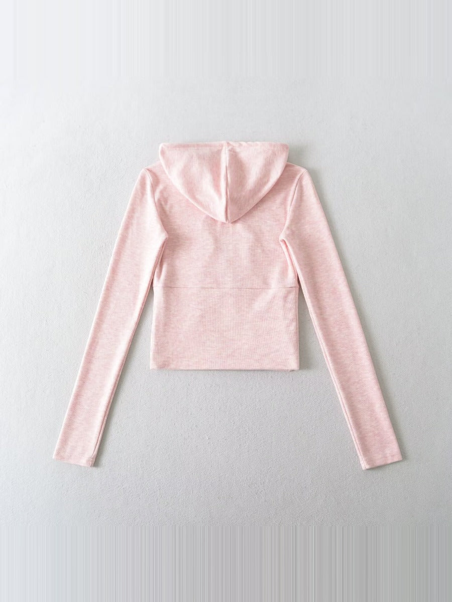 Damen Crop-Hoodie mit praktischem Reißverschluss und sportlichem Design Drune