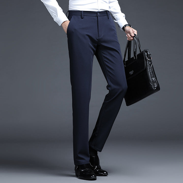 Herren Formelle Slim-Fit Anzughose mit Stretchbund und Bügelfalte Drune