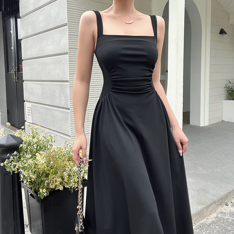 Damen Elegantes Spaghettiträger-Midikleid mit figurbetonter Silhouette und raffinierten Drapierungen Drune