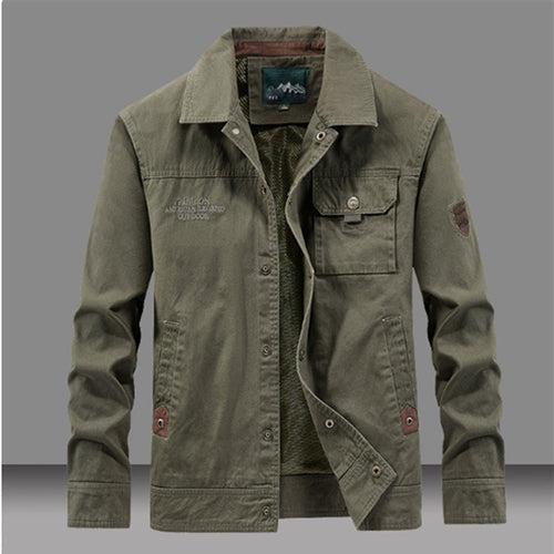 Herren Canvas-Workerjacke mit Knopfleiste, aufgesetzter Brusttasche und Hemdkragen Drune
