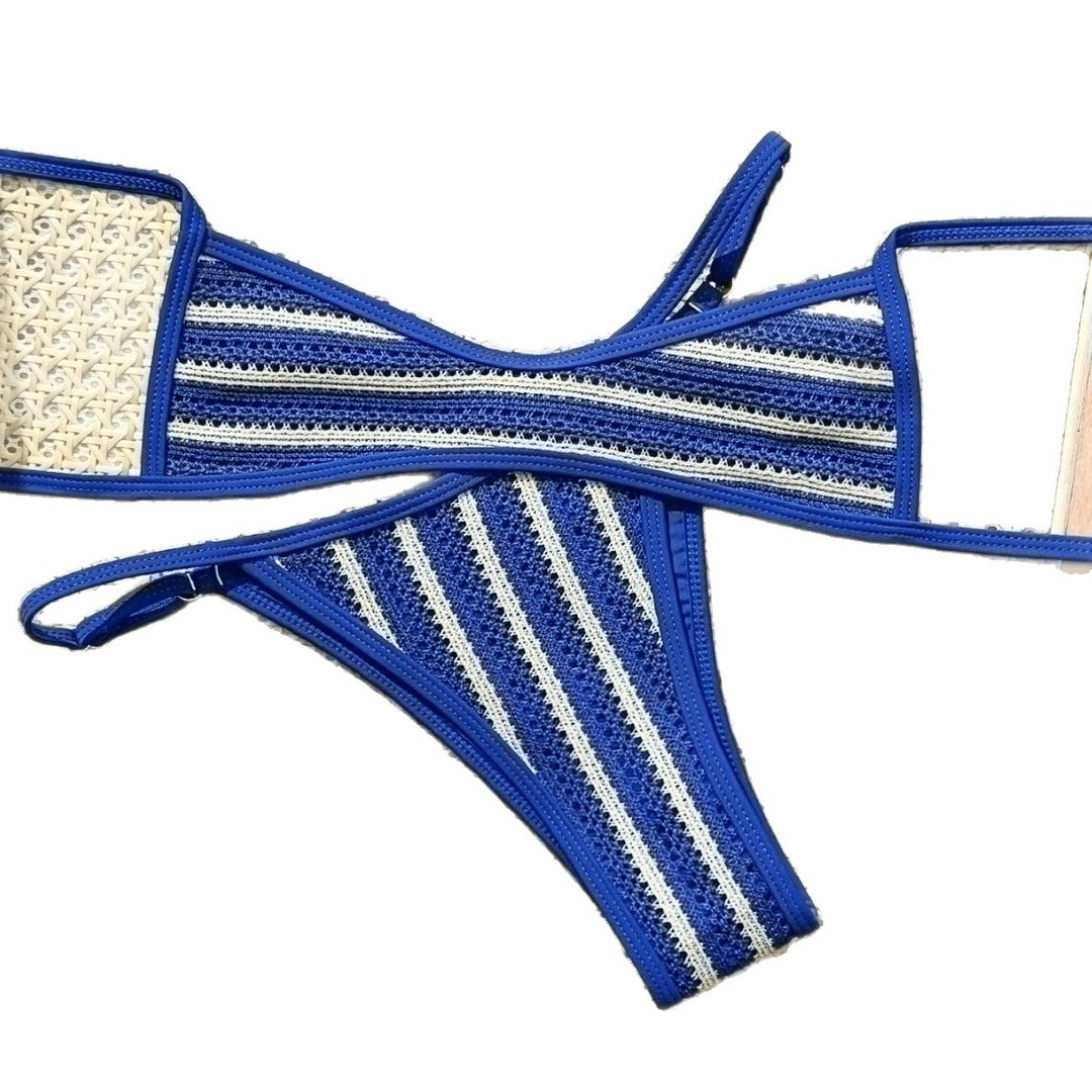 Damen Bikini-Set mit feiner Häkelstruktur und verstellbaren Trägern Drune