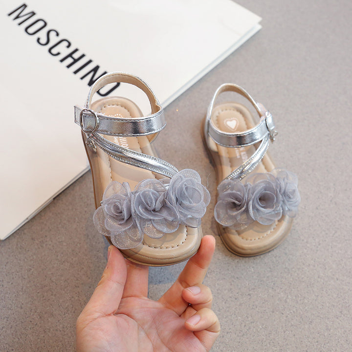Mädchen Floral Verzierte Komfort Sandalen Drune