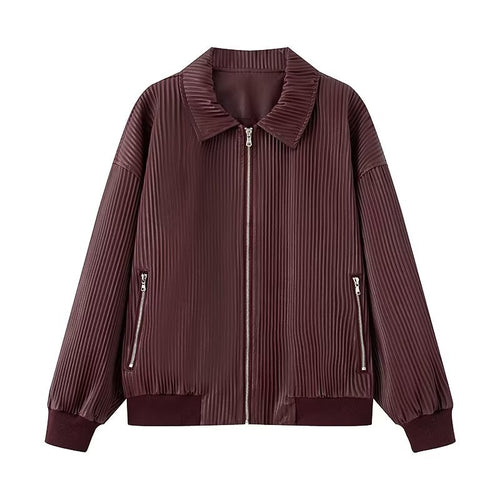 Damen modische Steppjacke mit schickem Rippenmuster Drune