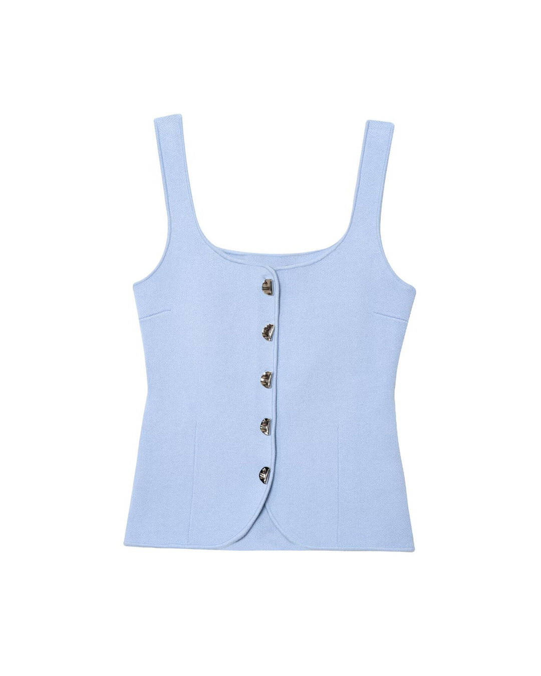 Femme Quadrat-Ausschnitt Knopf-Oben Tank Top Drune