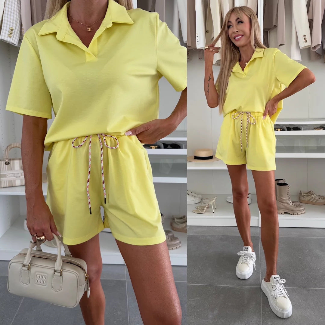 Damen Jumpsuit mit modernem Kragen und elastischem Bund