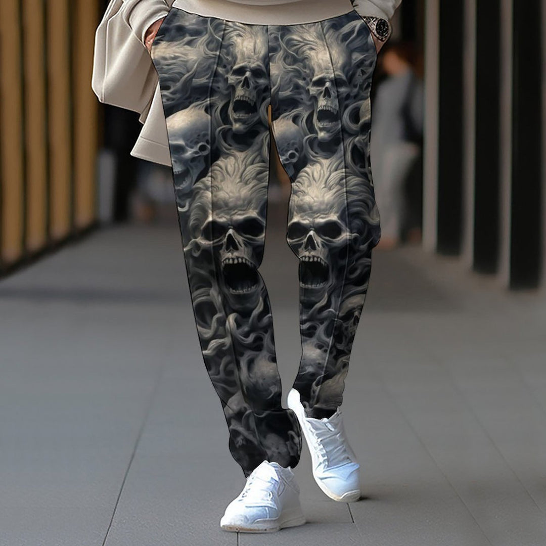 Herren lässige Jeanshose mit Totenkopf-Motiv Drune