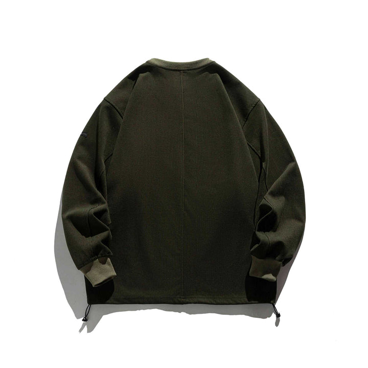 Herren Rippsweatshirt mit Tunnelzug und Raglanärmeln Drune