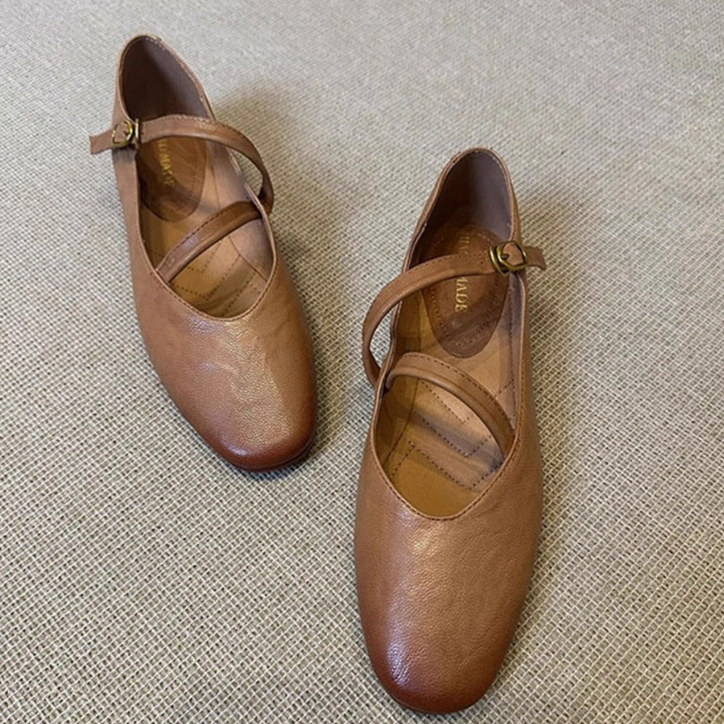 Damen Ballerina-Schuhe mit verstellbarem Riemchen und bequemem Fußbett Drune