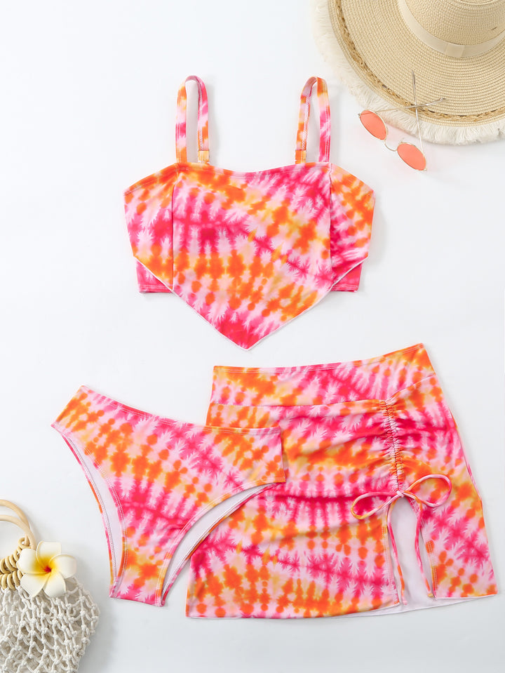 Damen Triangel-Bikini-Set mit asymmetrischem Rock und klassischem Schnitt Drune