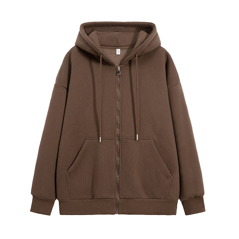 Unisex Oversize Kapuzen-Fleecejacke mit Boxy-Schnitt und Metall-Reißverschluss Drune