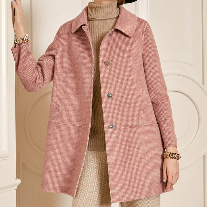 Damen zeitloser Bouclé-Mantel Drune