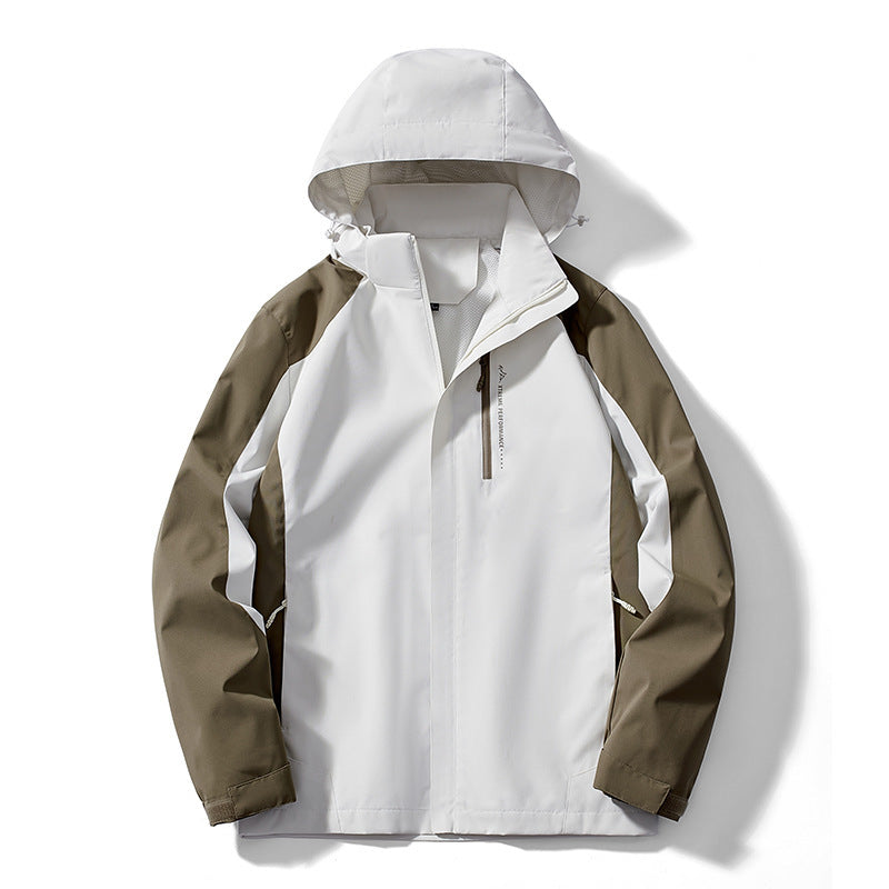 Damen Leichte zweifarbige Softshelljacke mit Kapuze, atmungsaktivem Meshfutter und Brustreißverschluss Drune