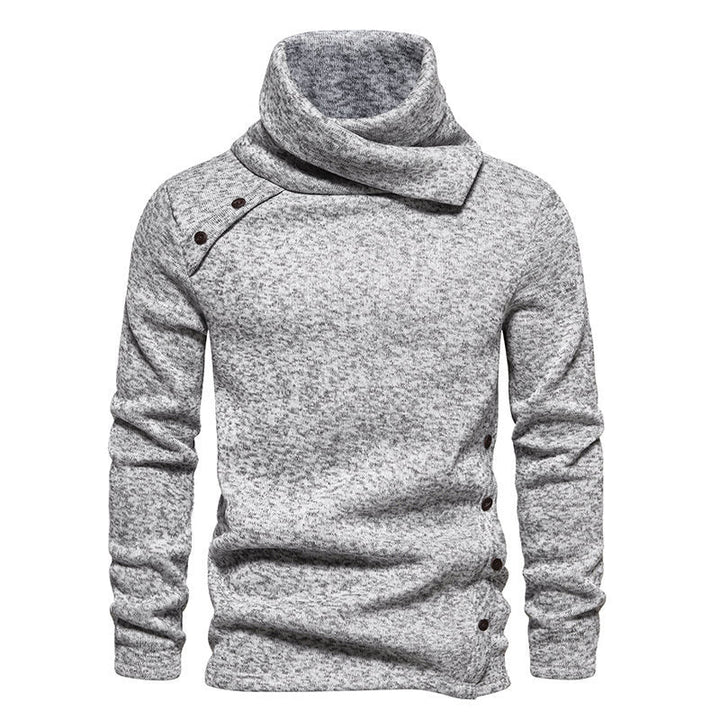 Herren modisches Kapuzenpullover mit asymmetrischem Design und Knopfdetails Drune