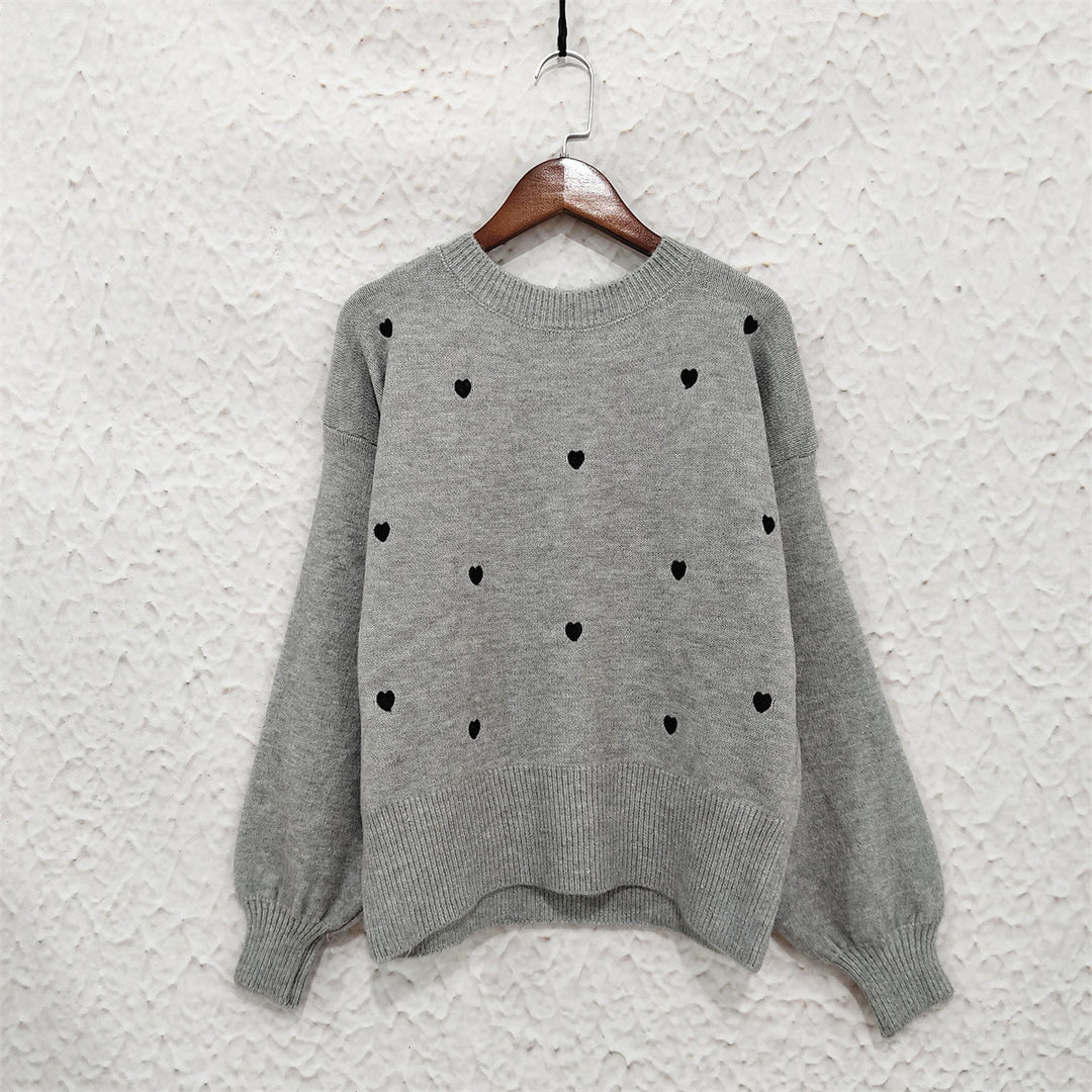 Damen Pullover mit verspieltem Herzmotiv und lässiger Passform Drune