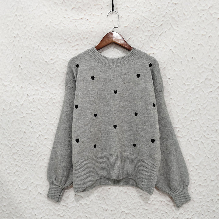 Damen Pullover mit verspieltem Herzmotiv und lässiger Passform Drune
