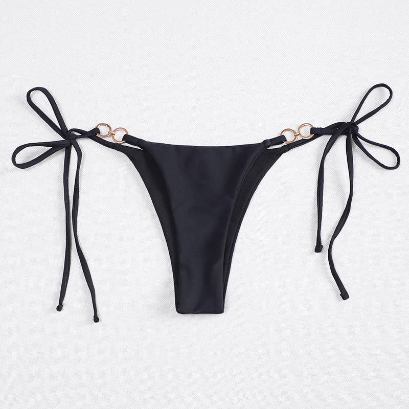 Damen Bikini-Höschen mit verstellbaren Bändern und elegantem Ring-Detail Drune