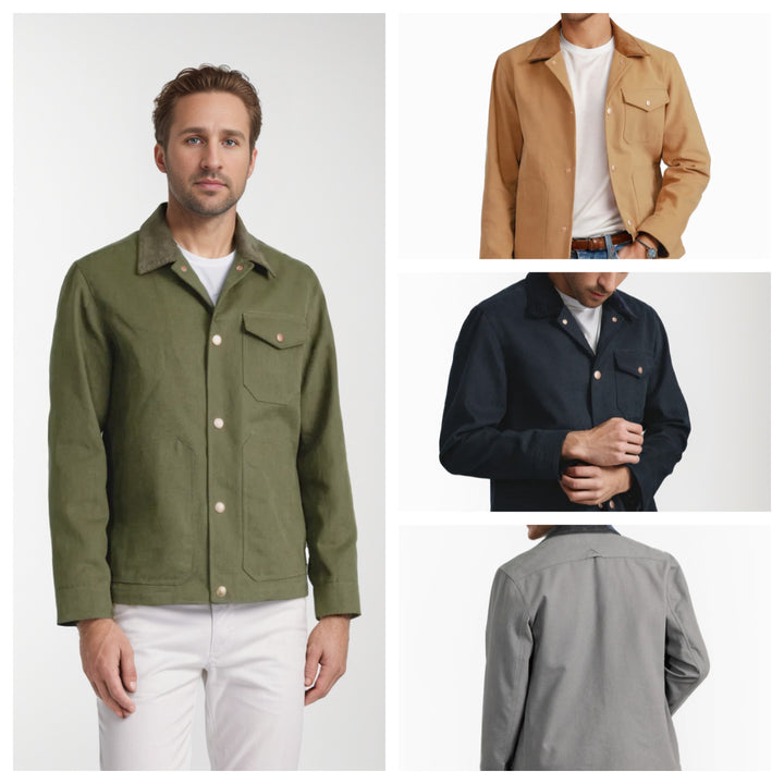 Herren Suedejacke mit modischem Design und praktischen Taschen Drune
