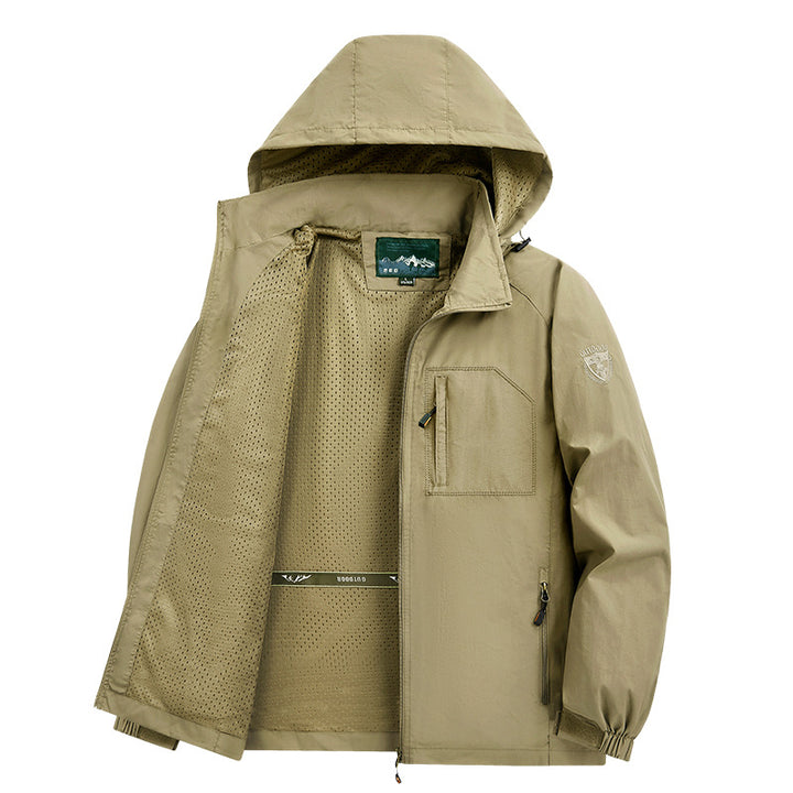 Herren Leichte und atmungsaktive Outdoorjacke mit Kapuze Drune
