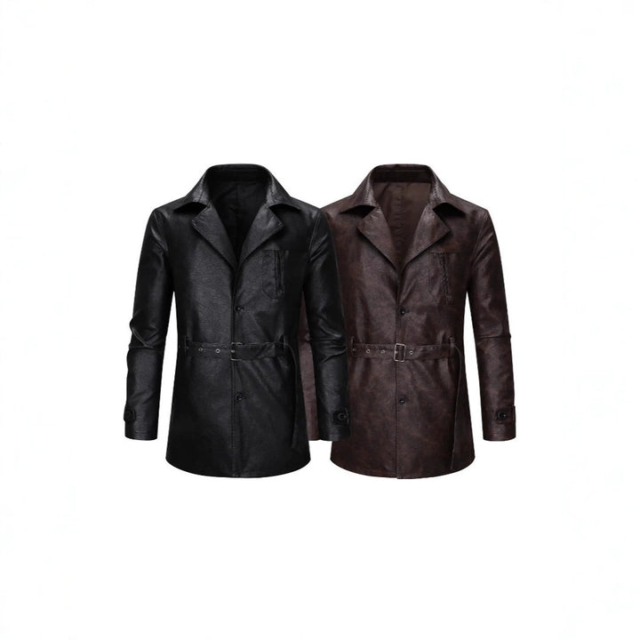 Herren Elegante Kunstlederjacke mit praktischen Taschen Drune