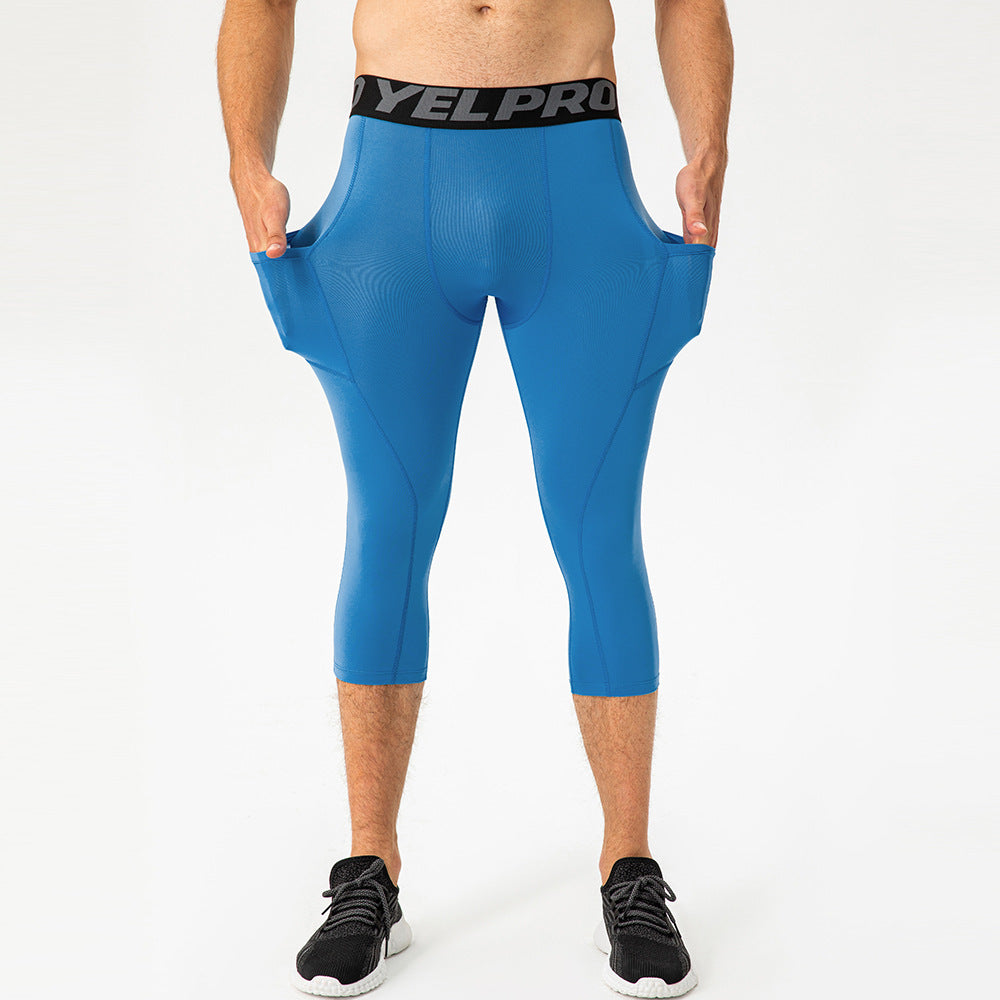 Herren Sportliche Kompressions-Leggings mit praktischen Taschen und atmungsaktiver Technologie Drune