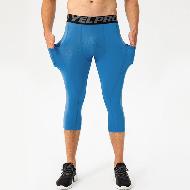 Herren Sportliche Kompressions-Leggings mit praktischen Taschen und atmungsaktiver Technologie Drune
