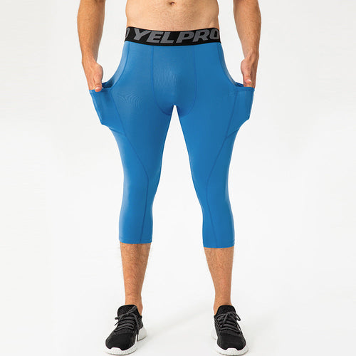 Herren Sportliche Kompressions-Leggings mit praktischen Taschen und atmungsaktiver Technologie Drune