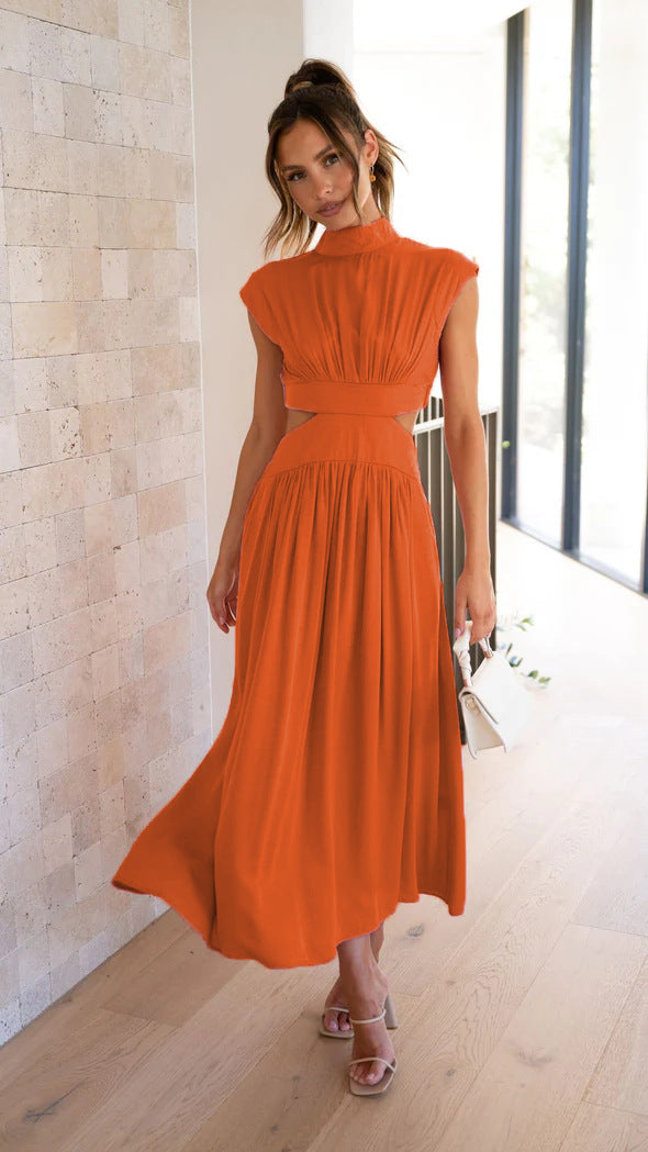 Damen Maxikleid mit kreativem Schnitt und tailliertem Design Drune