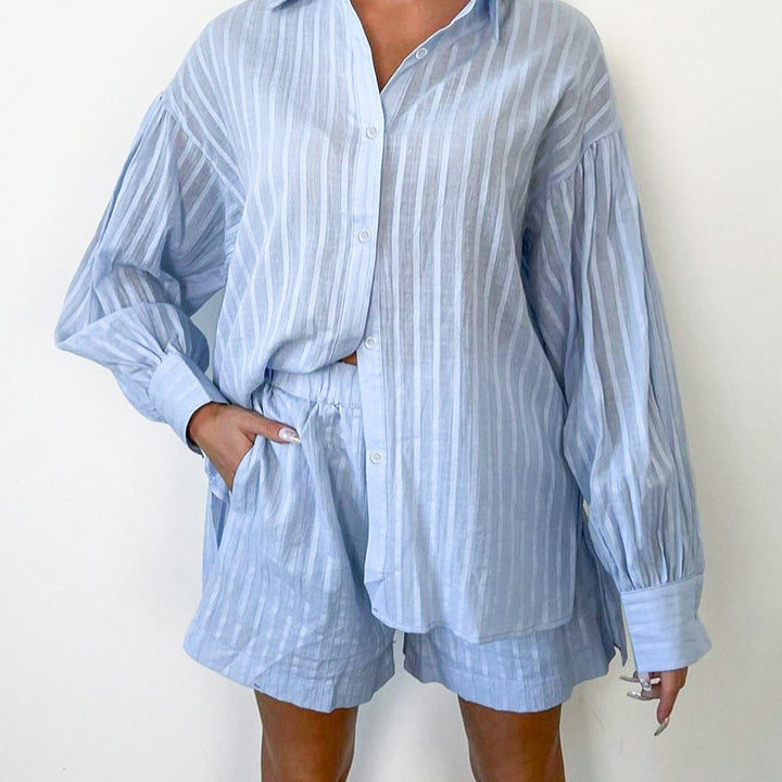 Damen lässiges Hemd und Shorts Set Drune