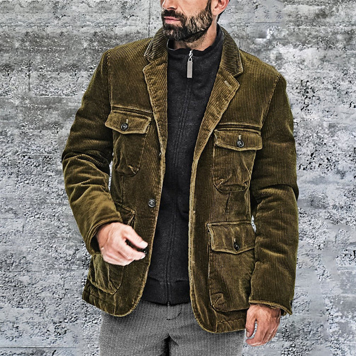 Herren leichte Cordjacke mit praktischen Taschen und modernem Design Drune