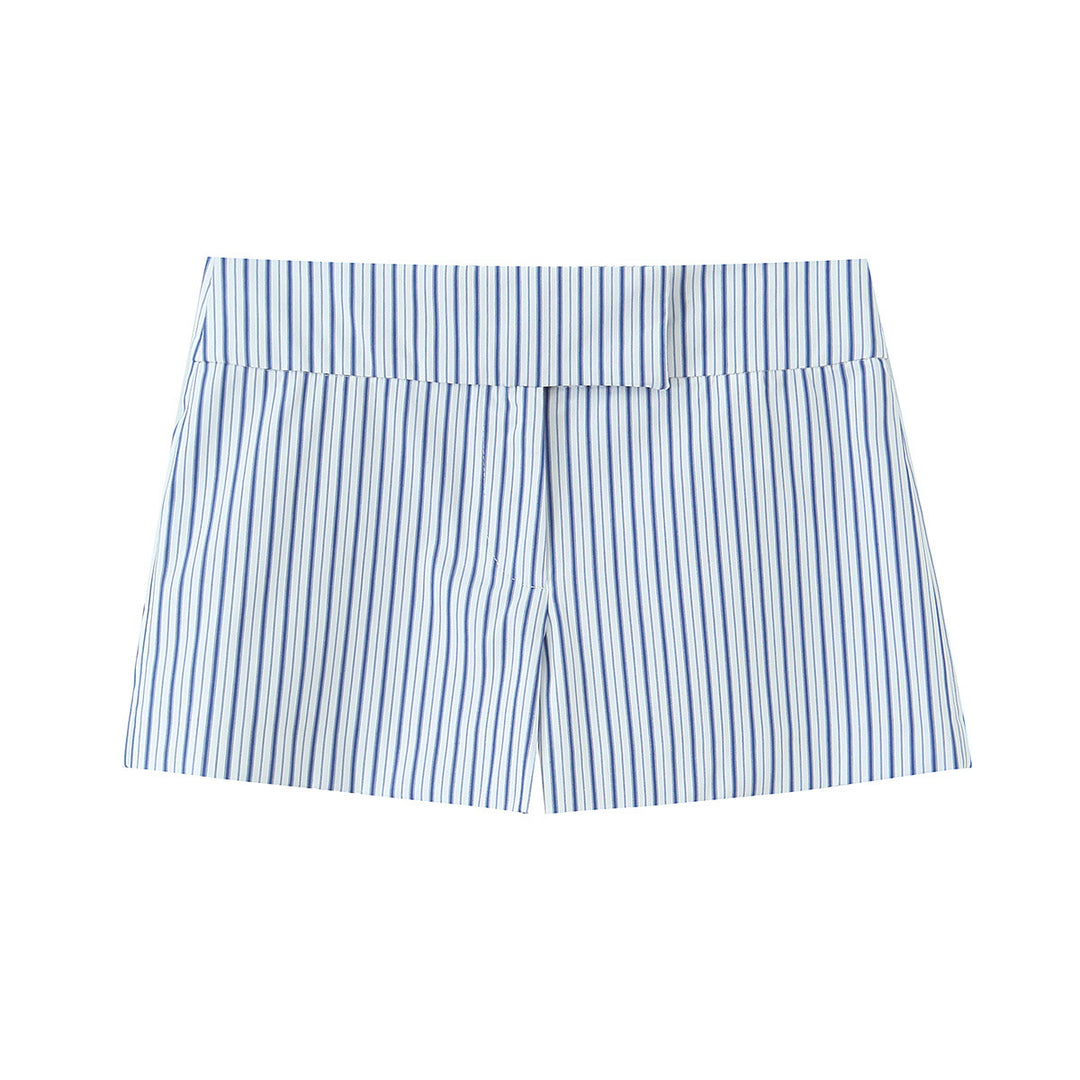 Damen elegante gestreifte Shorts im klassischen Schnitt Drune