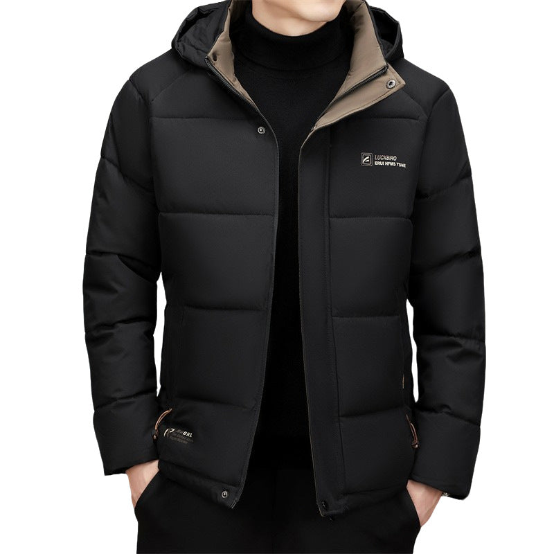 Herren Wattierte Stehkragenjacke mit wasserabweisender Oberfläche und Reißverschlusstaschen Drune