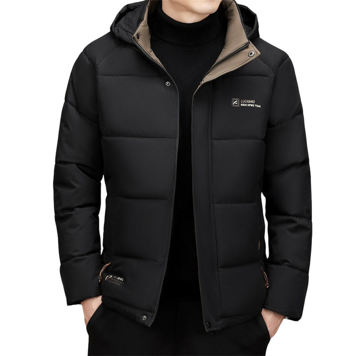 Herren Wattierte Stehkragenjacke mit wasserabweisender Oberfläche und Reißverschlusstaschen Drune