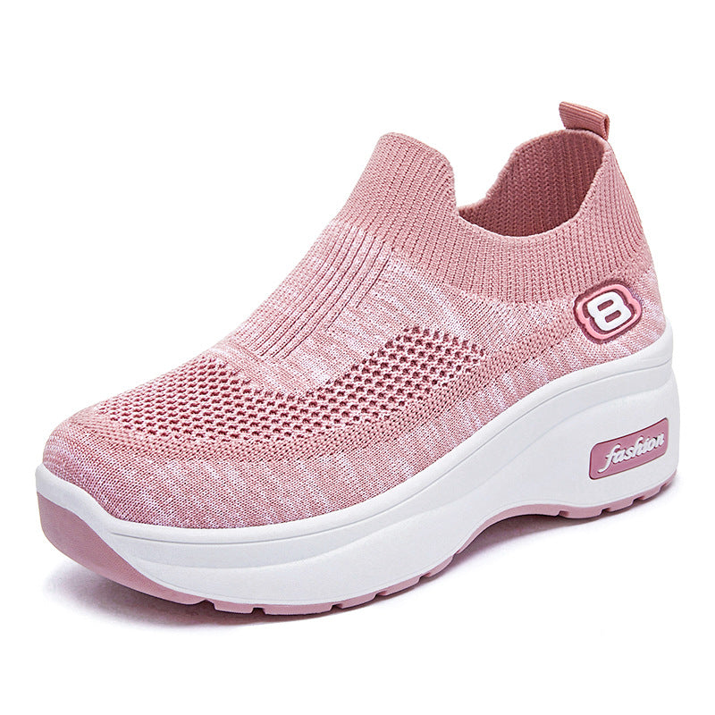 Damen nan atmungsaktive Strick-Sneaker mit Plateau-Sohle und elastischer Sockenkonstruktion Drune