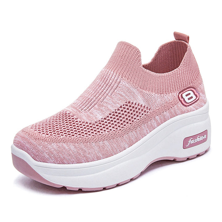 Damen nan atmungsaktive Strick-Sneaker mit Plateau-Sohle und elastischer Sockenkonstruktion Drune