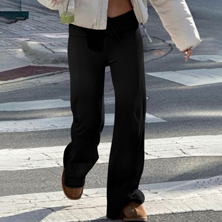 Damen nan leichte Jersey Loungehose mit Tunnelzug und weitem Bein Drune