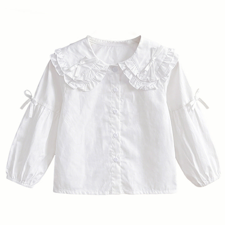 Mädchen Bluse mit Rüschendesign und niedlichem Kragen Drune