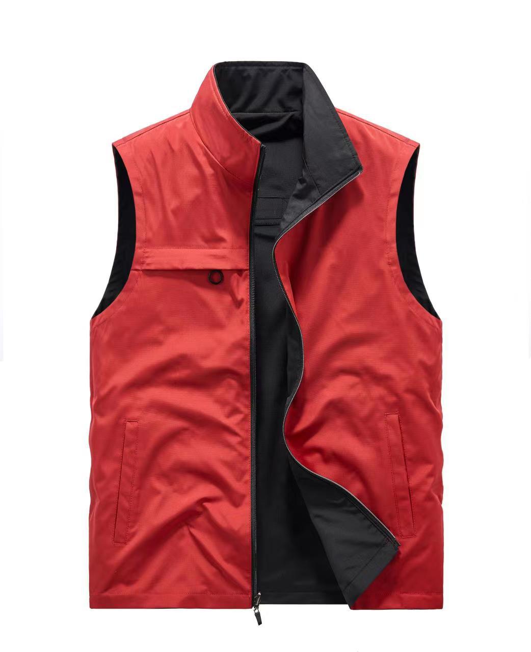 Herren Ärmellose Softshell‑Weste mit Zweiwege‑Reißverschluss und Multifunktions‑Taschen Drune
