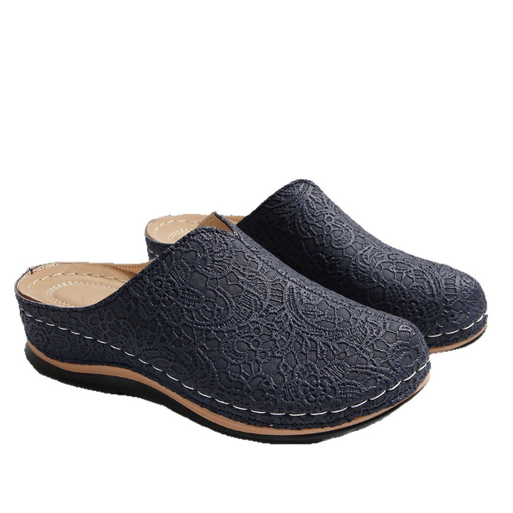Damen Komfortable Clogs mit eleganter Spitzenstruktur und ergonomischem Fußbett Drune